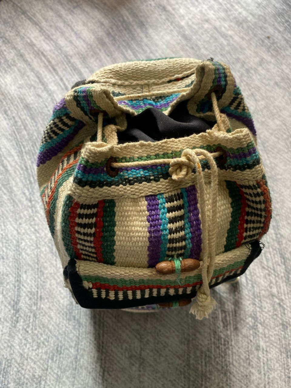 Vintage Mexican Boho Hippie Drawstring Backpack Size ONE SIZE - 6 Thumbnail