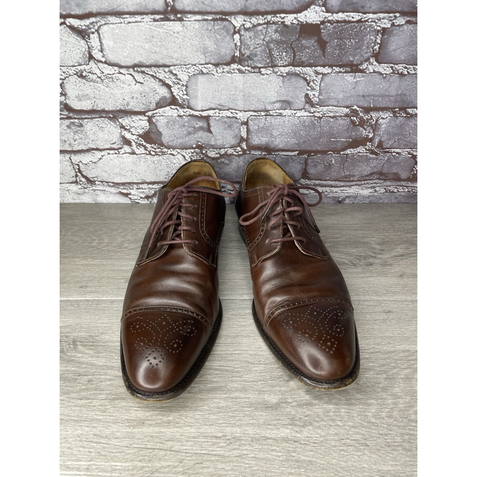Ralph Lauren Polo Ralph Lauren Brown Leather Cap Toe Wingtip Oxford Dress Size US 10 / EU 43 - 11 Thumbnail