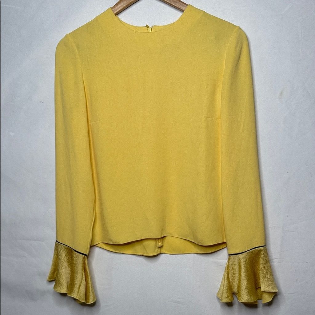 ROKSANDA NWOT Roksanda 100% silk yellow full ruffle cuffs blouse sz 8 Size M / US 6-8 / IT 42-44 - 3 Thumbnail
