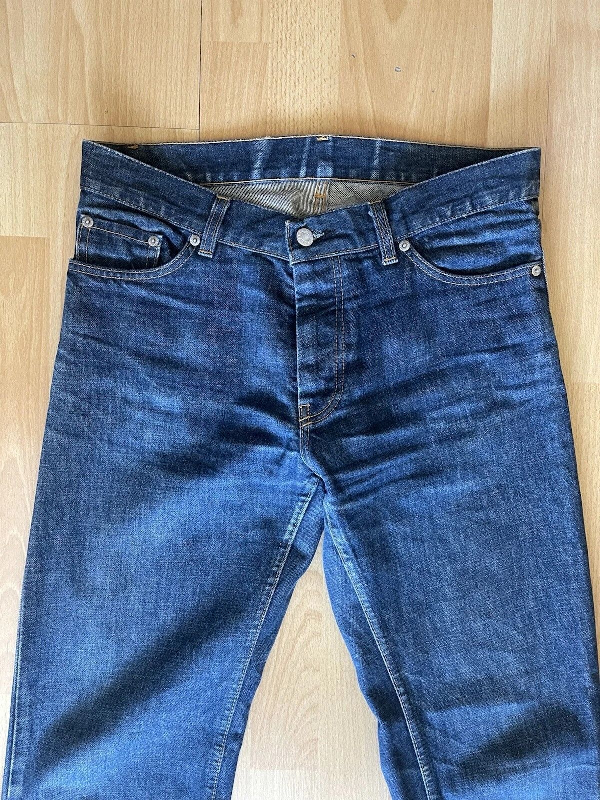 Helmut Lang Vintage Helmut Lang Treated Raw Denim Low Waist Contour Fit Size US 30 / EU 46 - 2 Thumbnail