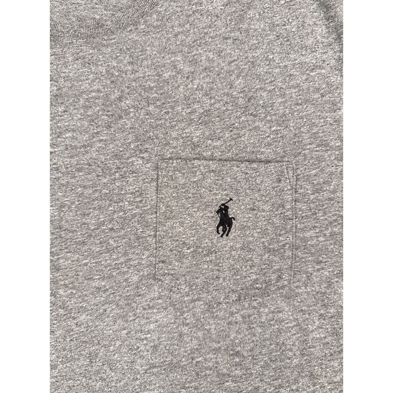 Ralph Lauren VINTAGE Polo Ralph Lauren Shirt Men’s L Gray Long Sleeve Crew 100% Cotton Pocket Logo Embroidered Navy Sports Classic Mens Size US L / EU 52-54 / 3 - 6 Thumbnail