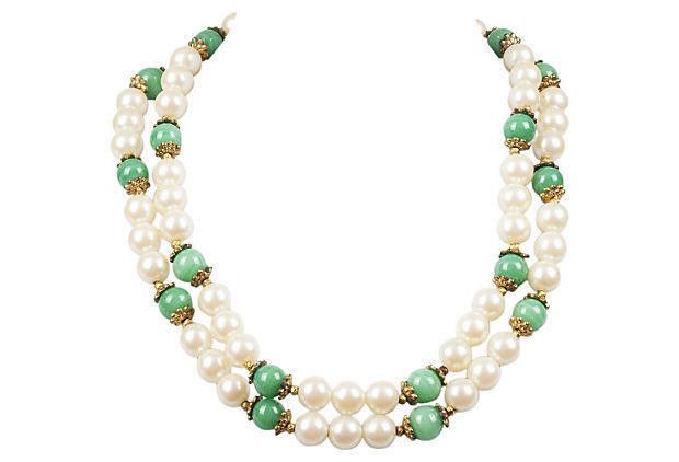 Designer Mimi di N Faux-Pearl & Jade Necklace Size ONE SIZE - 1 Thumbnail