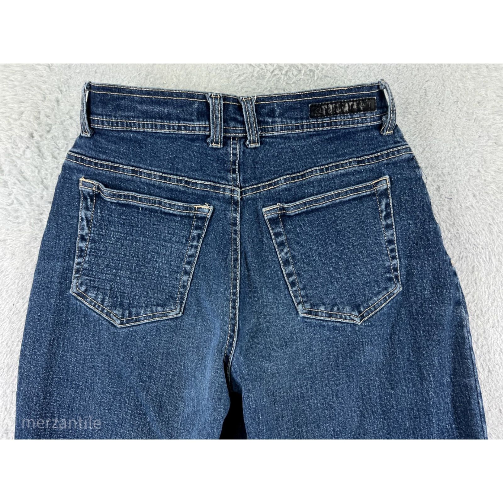 Gloria Vanderbilt Gloria Vanderbilt Jeans Women's 6 Blue Denim Mid Rise Stretch Cotton Blend 5-Pocket Design Regular Size Tapered Pattern Solid All-Season Womens Jeans Size 28" / US 6 / IT 42 - 3 Thumbnail