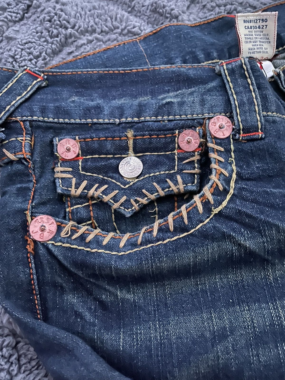 Japanese Brand × True Religion True Religion Vintage Desert Wash Green Denim Jeans Size US 32 / EU 48 - 6 Thumbnail