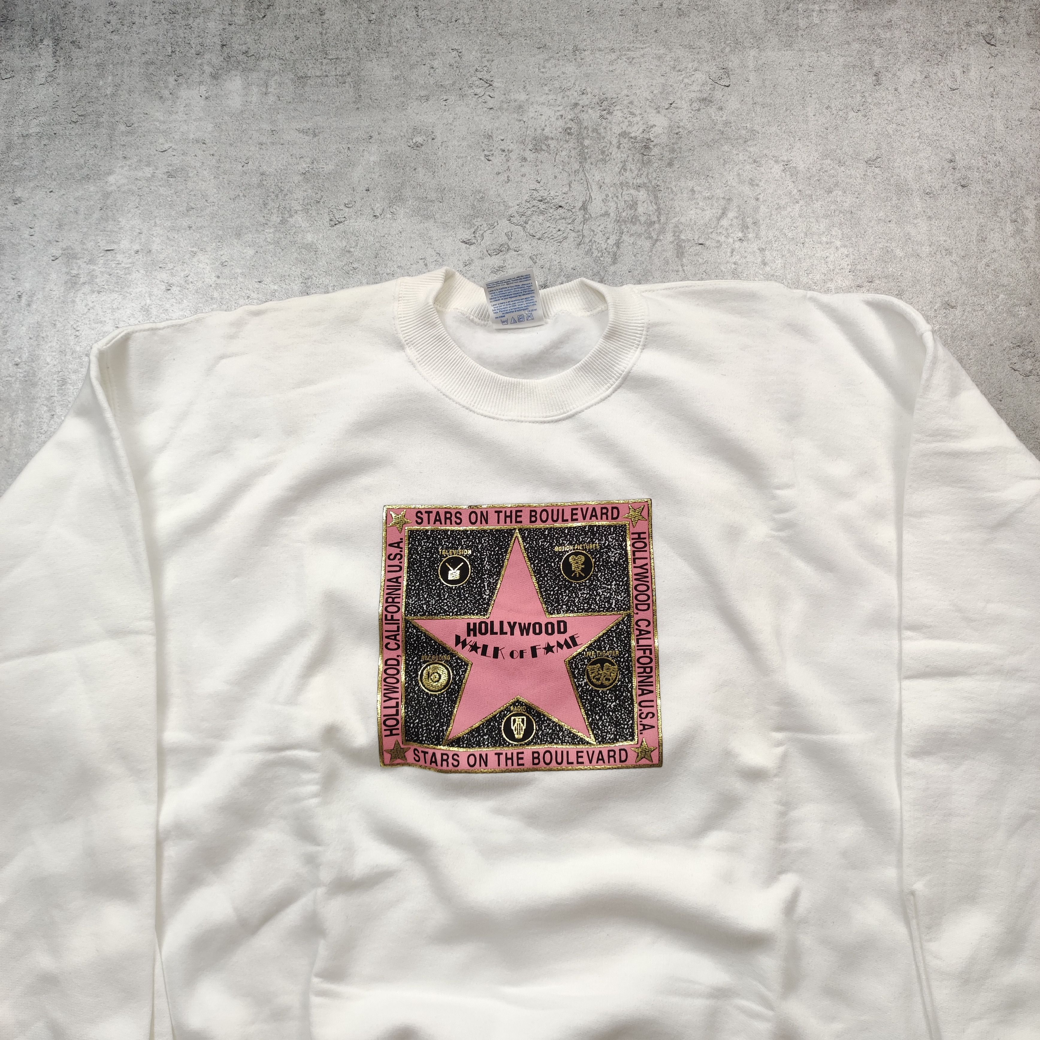 Vintage Vintage 90s Hollywood Walk of Fame Gildan Sweatshirt Size US XL / EU 56 / 4 - 4 Thumbnail