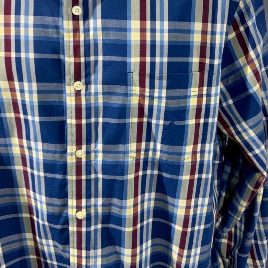 Nautica Nautica Mens Long Sleeve Limoges Blue Plaid Button Up Shirt Size US XL / EU 56 / 4 - 7 Thumbnail