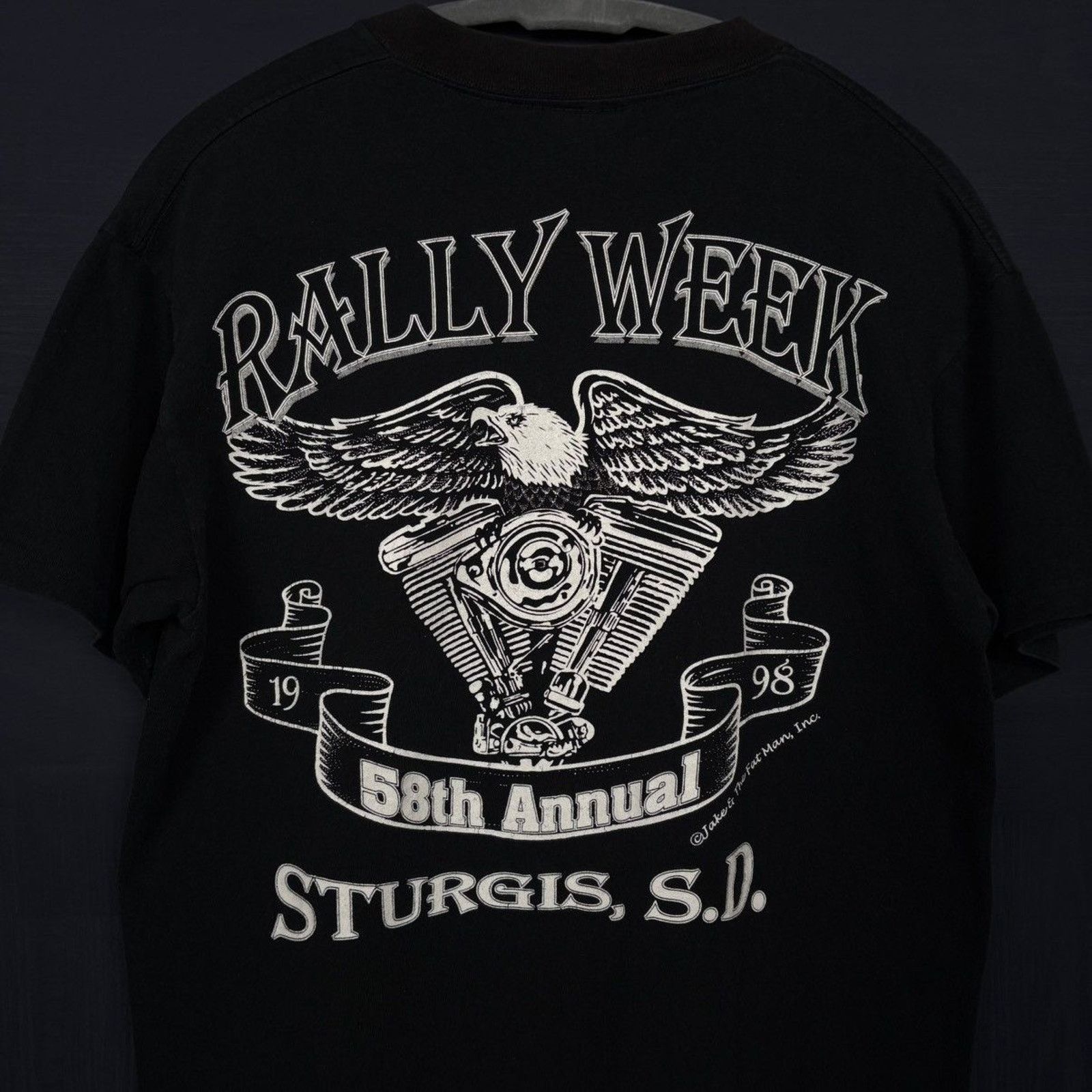 Harley Davidson × Japanese Brand × Vintage 🇺🇸1998 STURGIS Native Wolf Eagle T Size US M / EU 48-50 / 2 - 3 Thumbnail