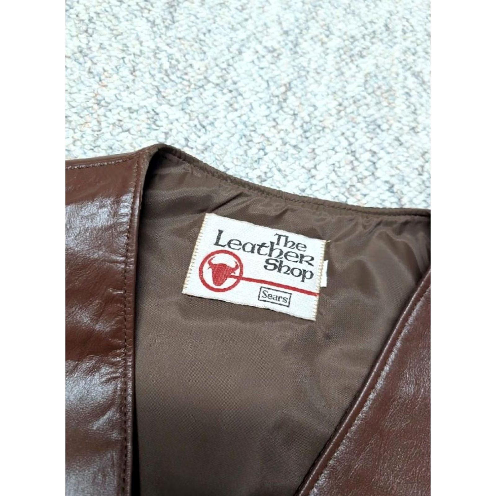 Sears VINTAGE WESTERN COWHIDE LEATHER VEST Sears Men S Brown 38 Cowboy 1970s Rancher Vest Size US S / EU 44-46 / 1 - 4 Thumbnail