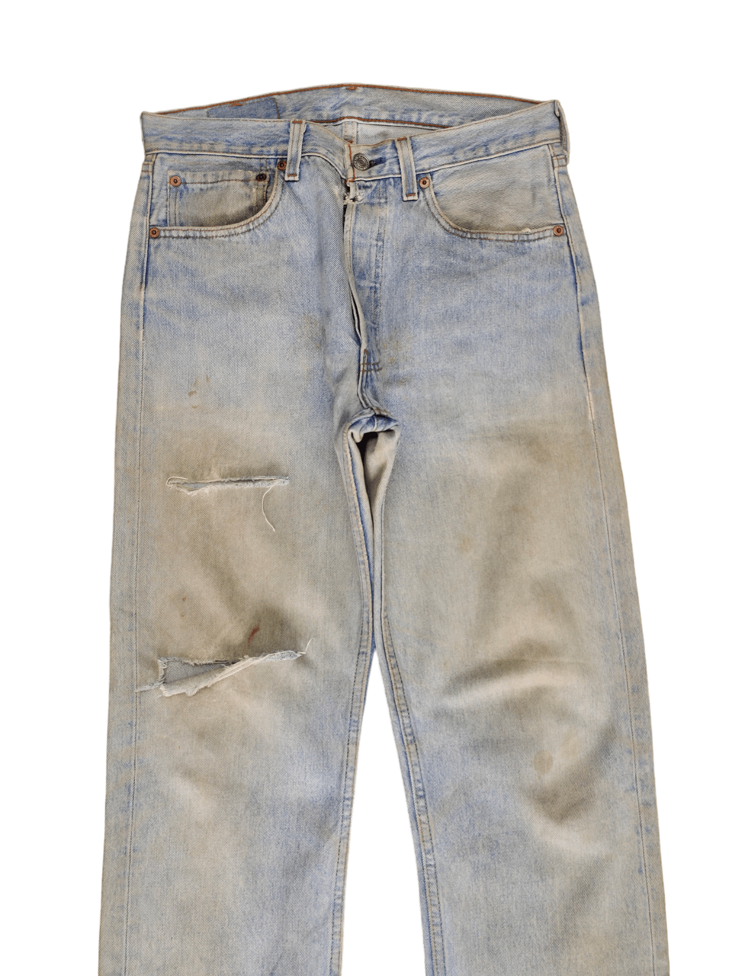 Levi's Vintage 90s Levis 501 Distress Rusty Faded Denim Jeans Size US 31 - 2 Thumbnail
