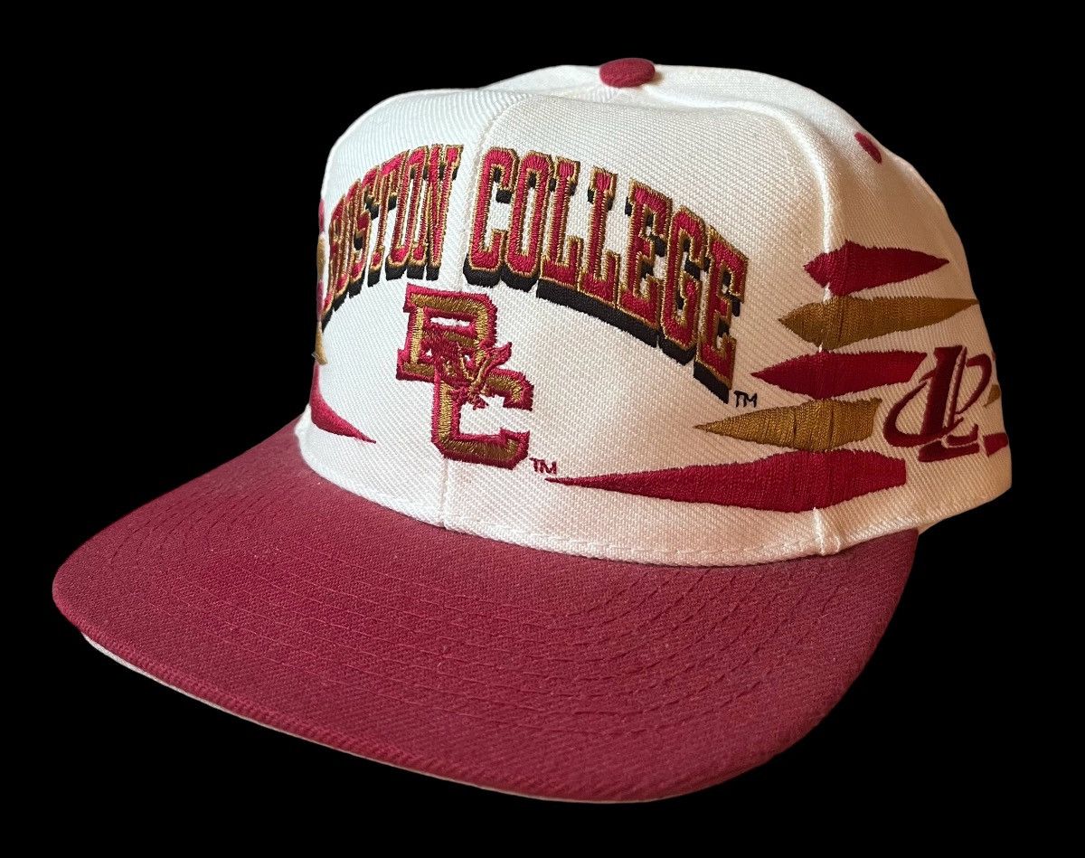 image of 1990S NCAA Boston College Logo Athletic Diamond Snapback Cap in White, Men's