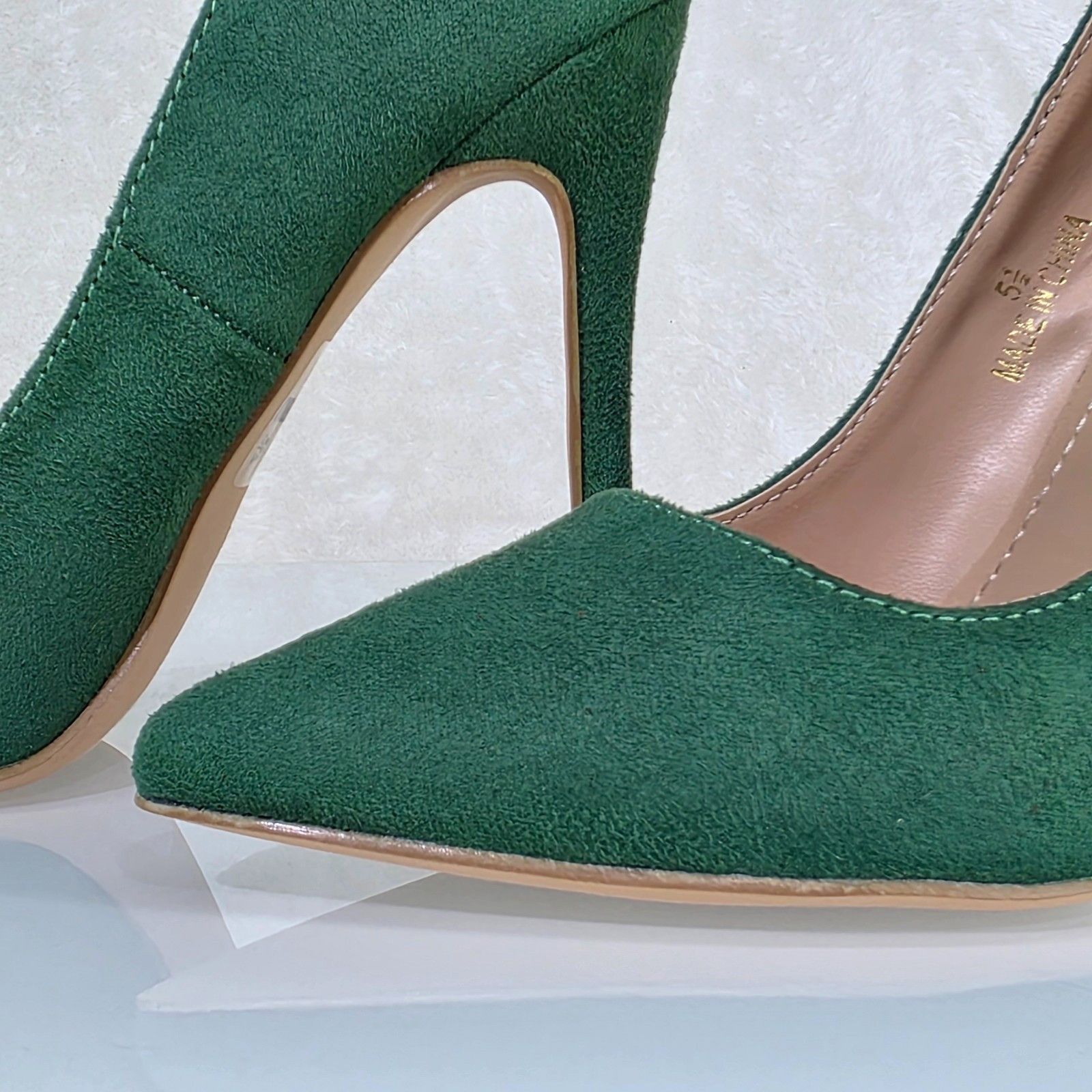 Other Lynn Dark Green FX Suede High Heel Shoes Pointy Toe Pumps (S Size US 8 / IT 38 - 2 Thumbnail