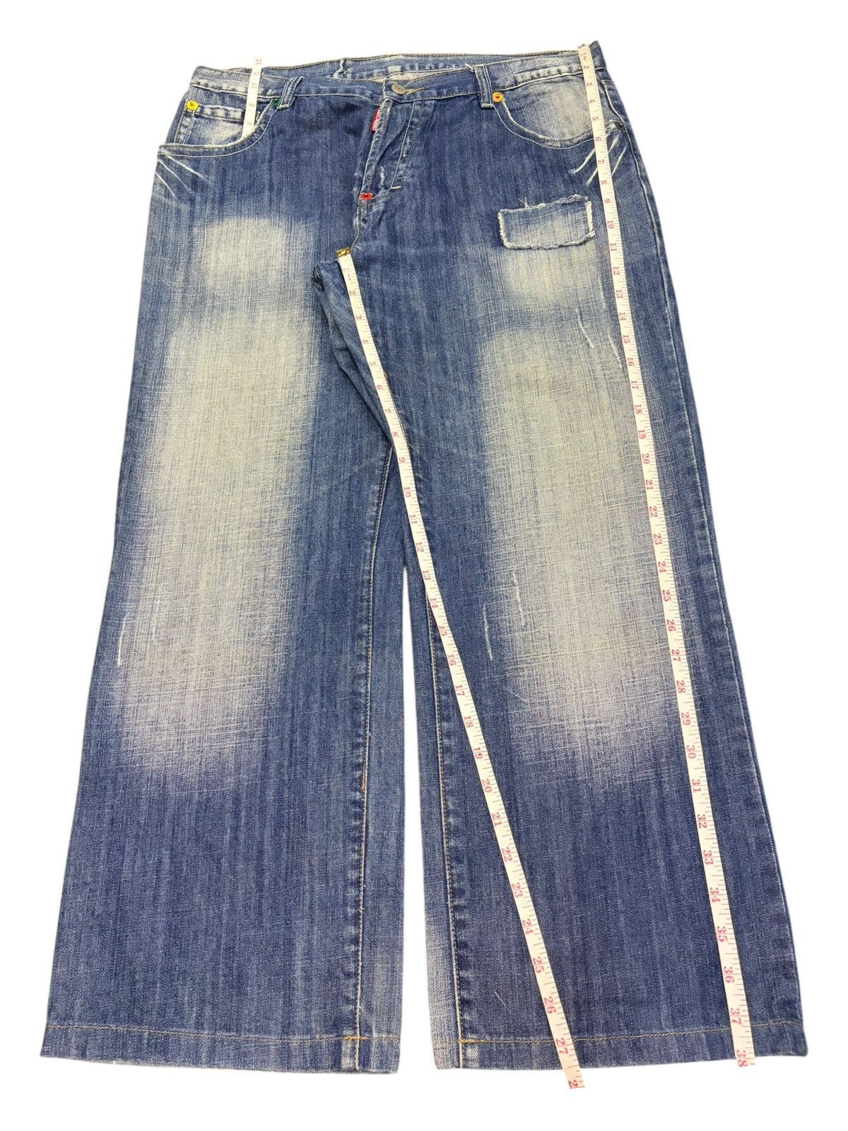 Dsquared2 Vintage Dsquared Patched Faded Wash Distress Baggy Jeans Size US 35 - 7 Thumbnail