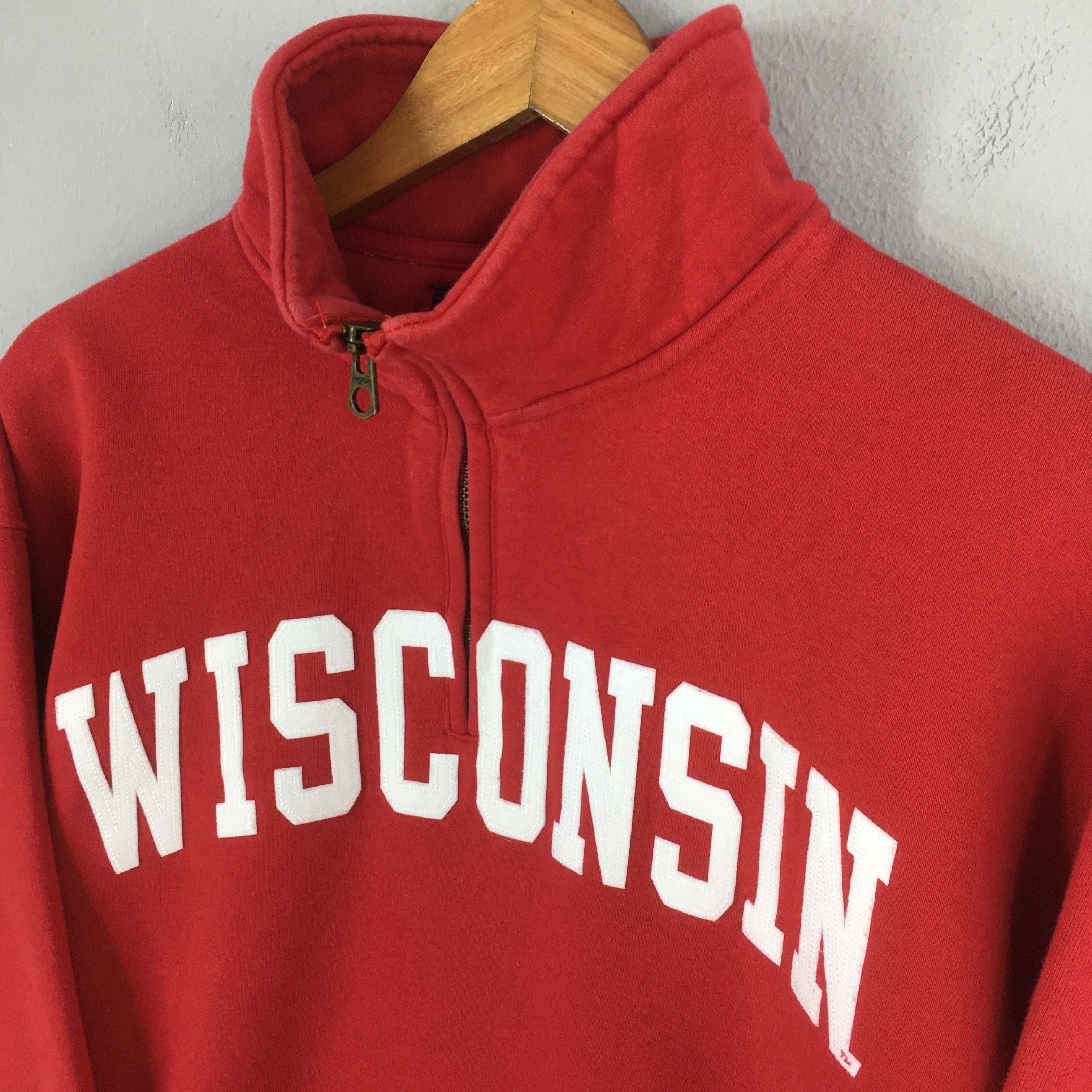 NCAA × Vintage Vintage Wisconsin State Usa Half Zipper Sweatshirt Large Size US L / EU 52-54 / 3 - 3 Thumbnail