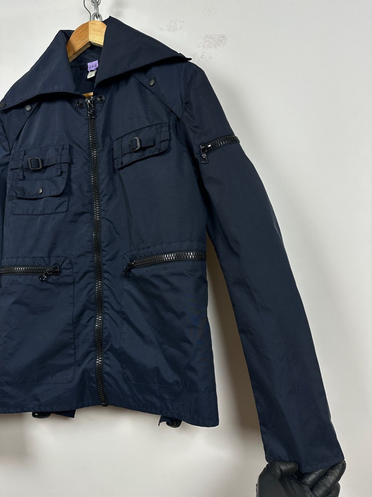 Miu Miu 1999 Vintage Miu Miu Navy Nylon Archive Cargo Utility Jacket Size US M / EU 48-50 / 2 - 12 Thumbnail