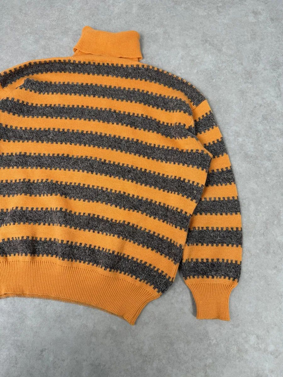 Emporio Armani 1980s Emporio Armani Orange & Grey Wool Turtleneck Sweater Size US S / EU 44-46 / 1 - 9 Thumbnail