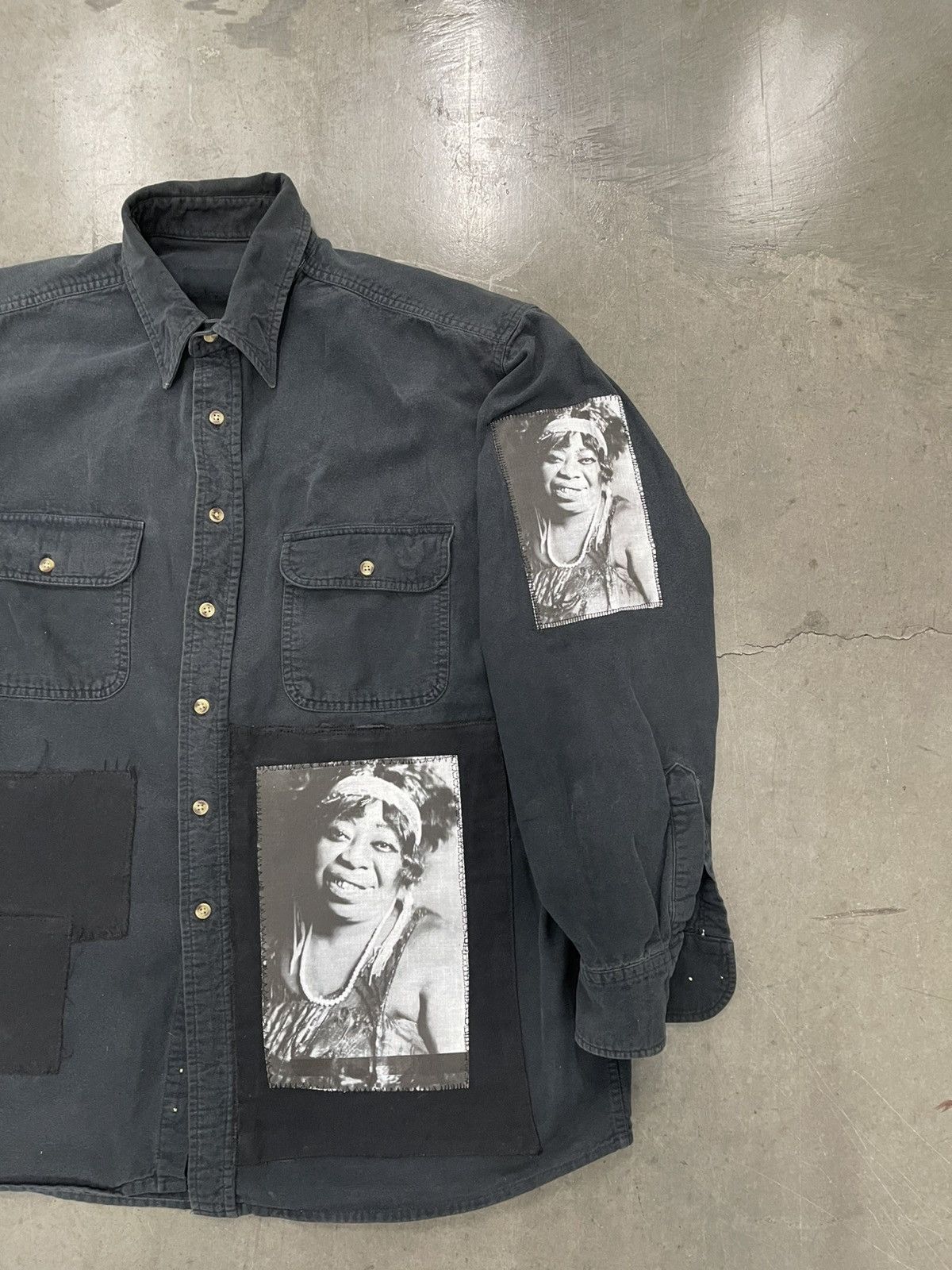 Other MA RAINEY "MOONSHINE BLUES" PATCHWORK BLACK FLANNEL SHIRT Size US L / EU 52-54 / 3 - 5 Thumbnail
