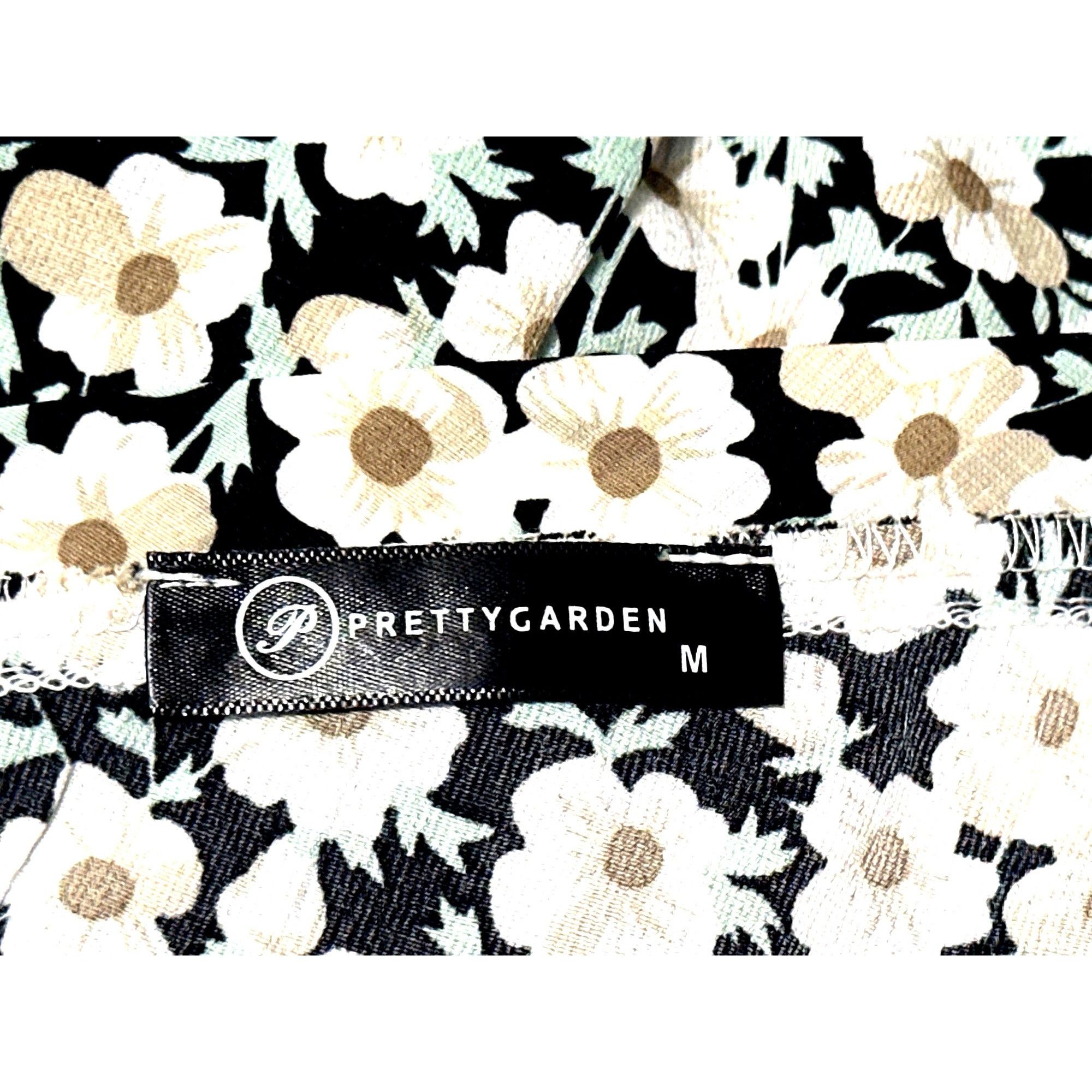 Other Pretty Garden M Navy White Floral Halter Backless Tiered Ruf Size L / US 10 / IT 46 - 7 Thumbnail