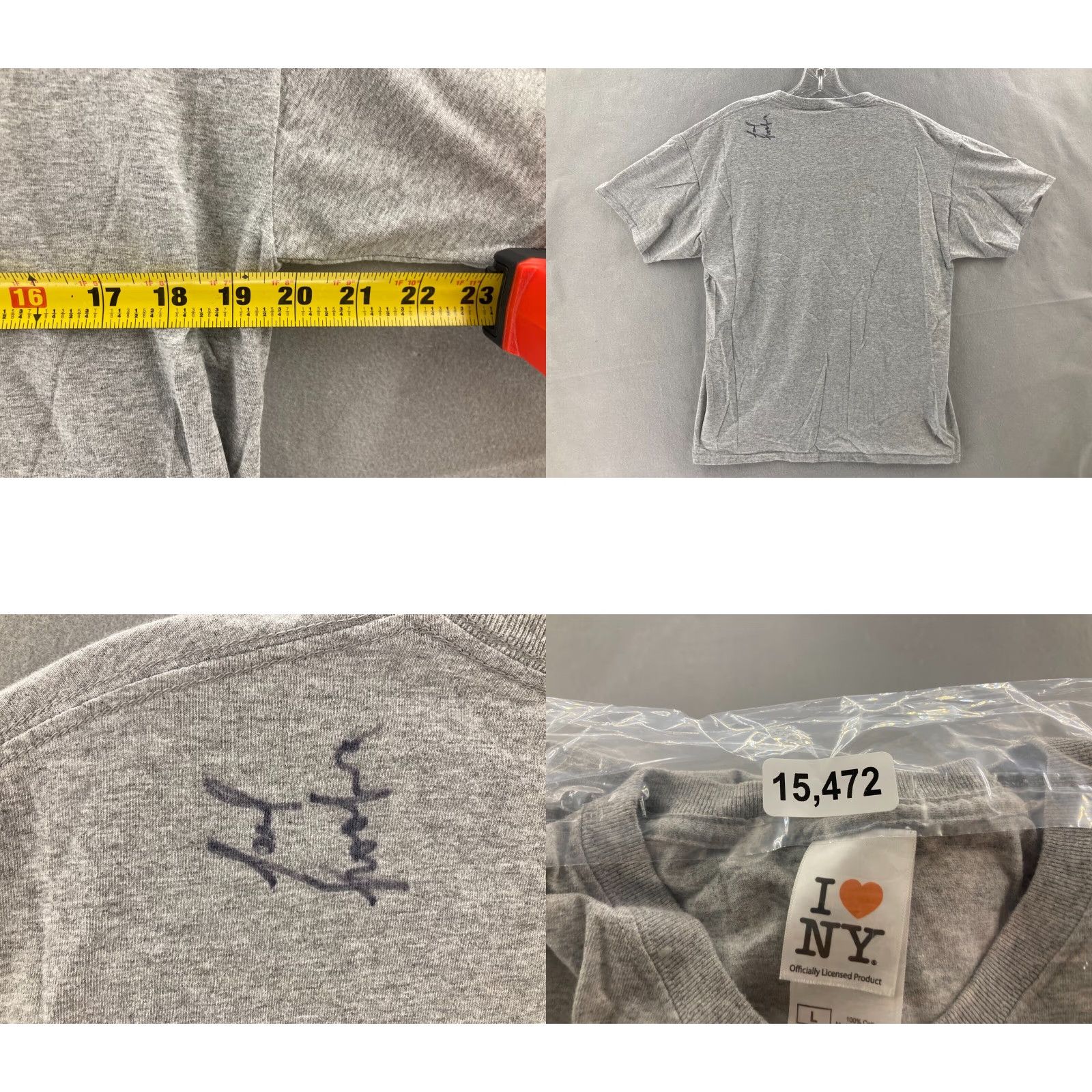 Sea New York I Love NY T Shirt Mens Large Official Gray NYC New York Size US XL / EU 56 / 4 - 8 Thumbnail