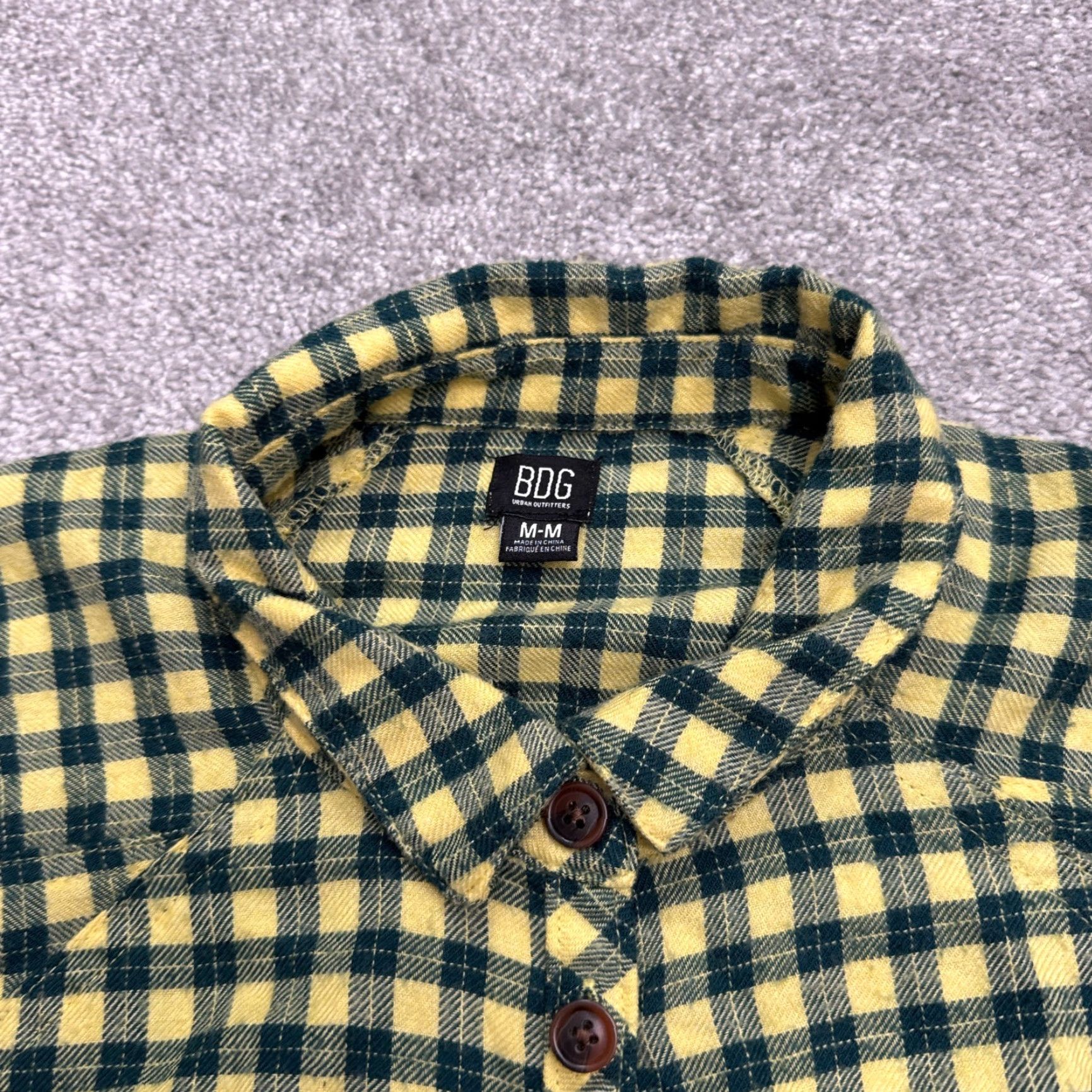 Urban Outfitters BDG Urban Outfitters Oversized Flannel Crop Shirt Women M Blue Yellow Plaid Casual Vintage No N/A Size M / US 6-8 / IT 42-44 - 3 Thumbnail