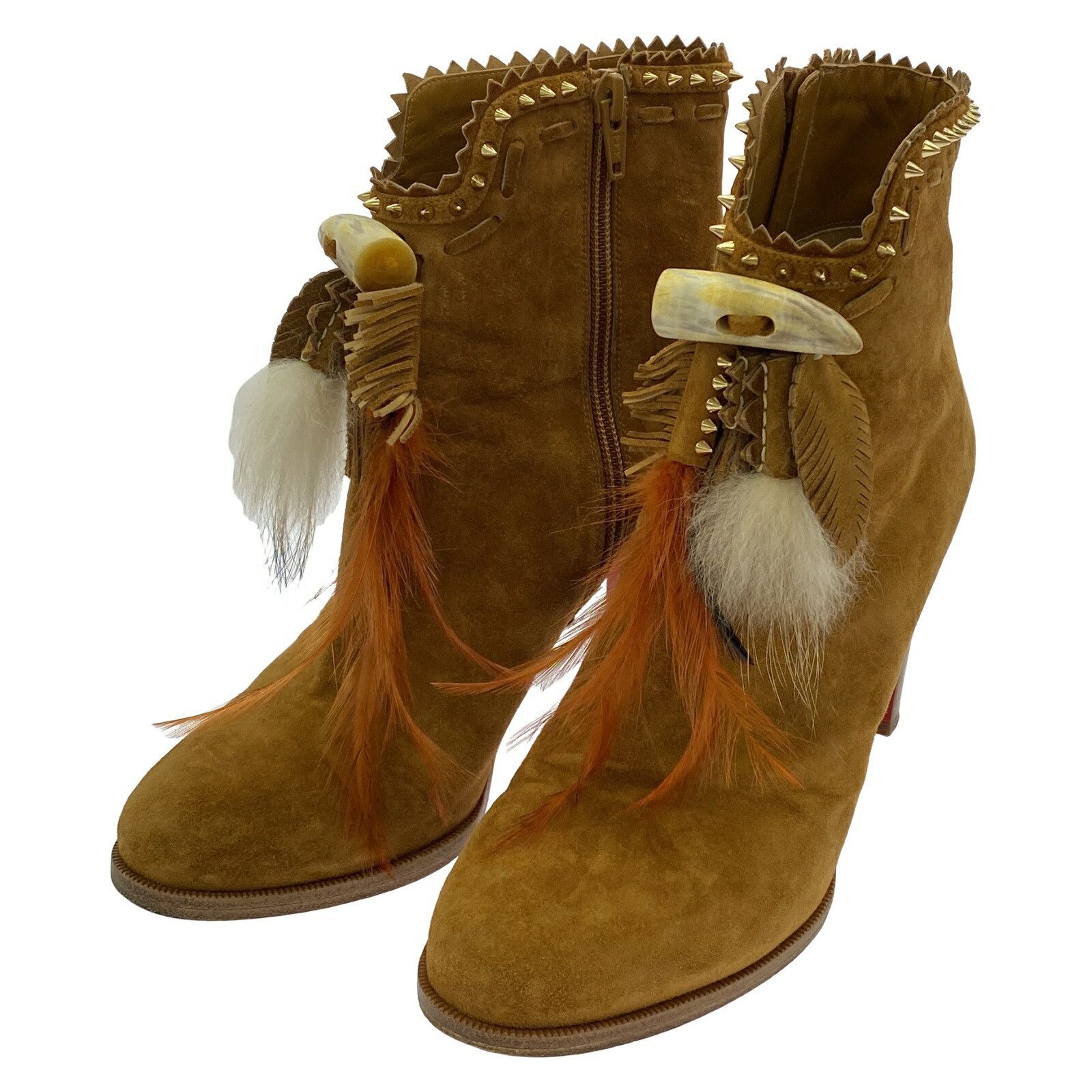 Christian Louboutin Christian Louboutin Suede Boots Suede Shoes in Brown, Women's
