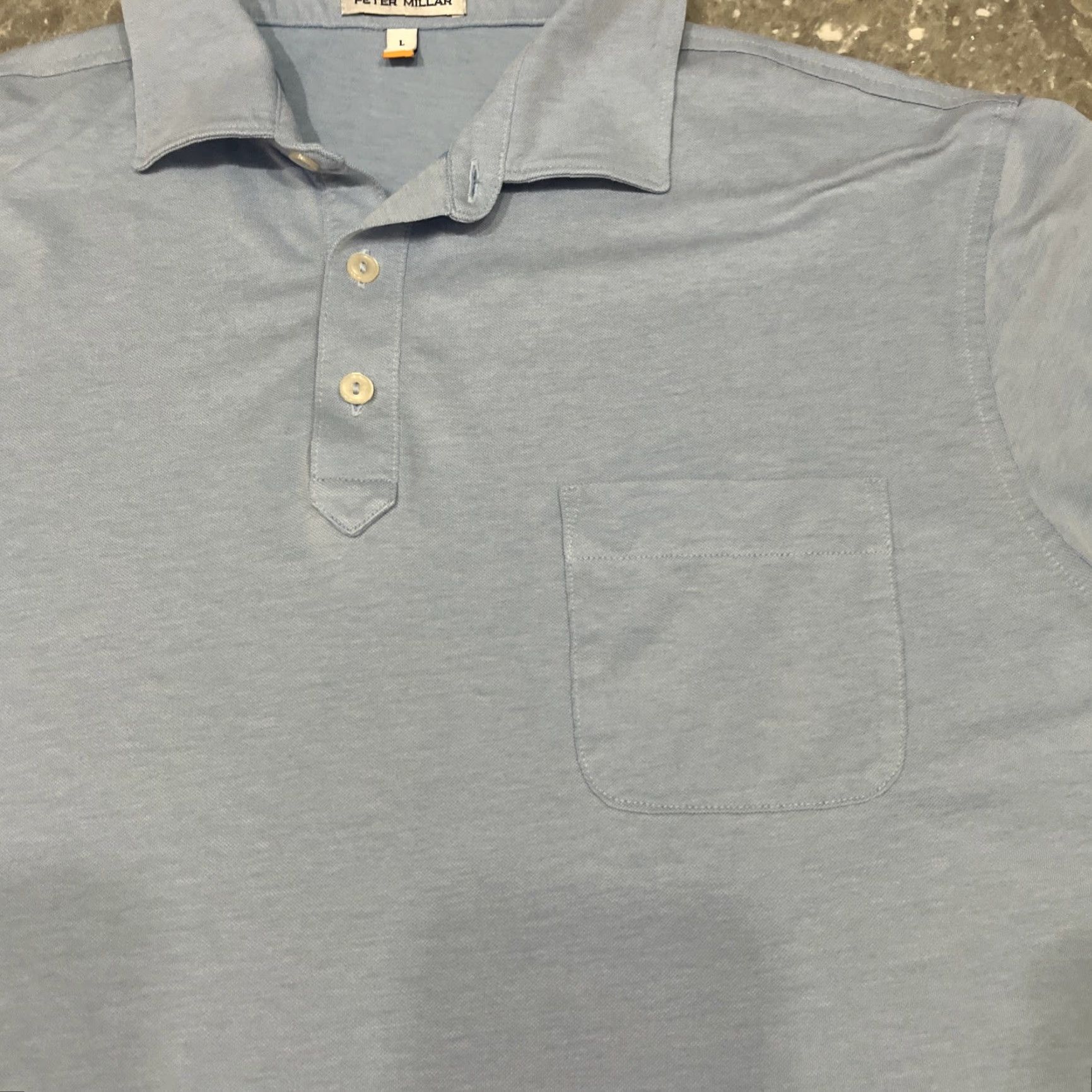 Peter Millar Peter Millar Polo Shirt Mens Cotton-Blend Performance Blue L Short Sleeve Collared Breathable Stretch Size US L / EU 52-54 / 3 - 2 Thumbnail