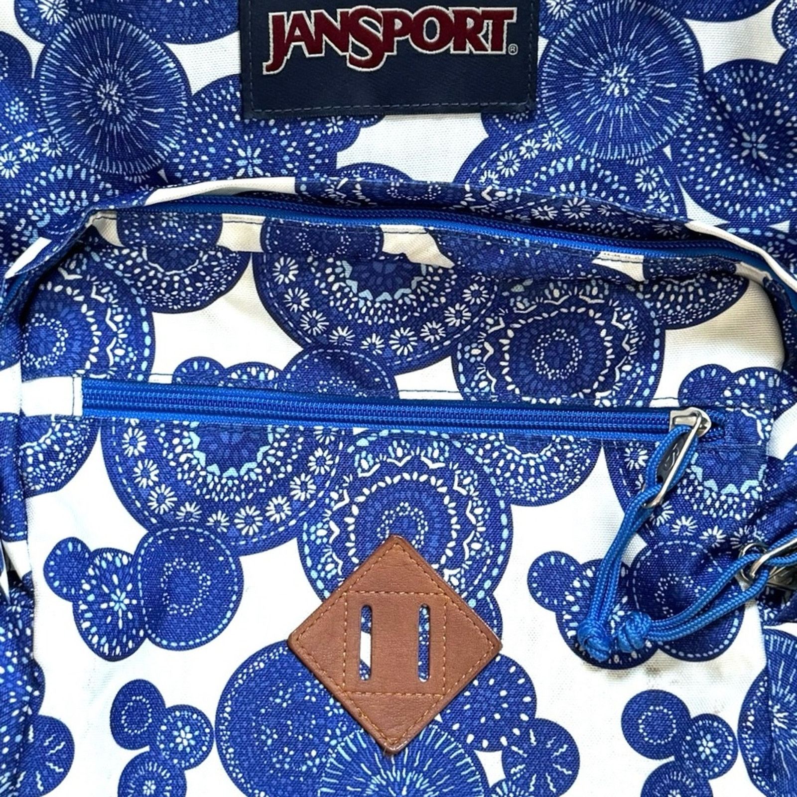 Jansport Jansport Blue and White Paisley Backpack Size ONE SIZE - 2 Thumbnail