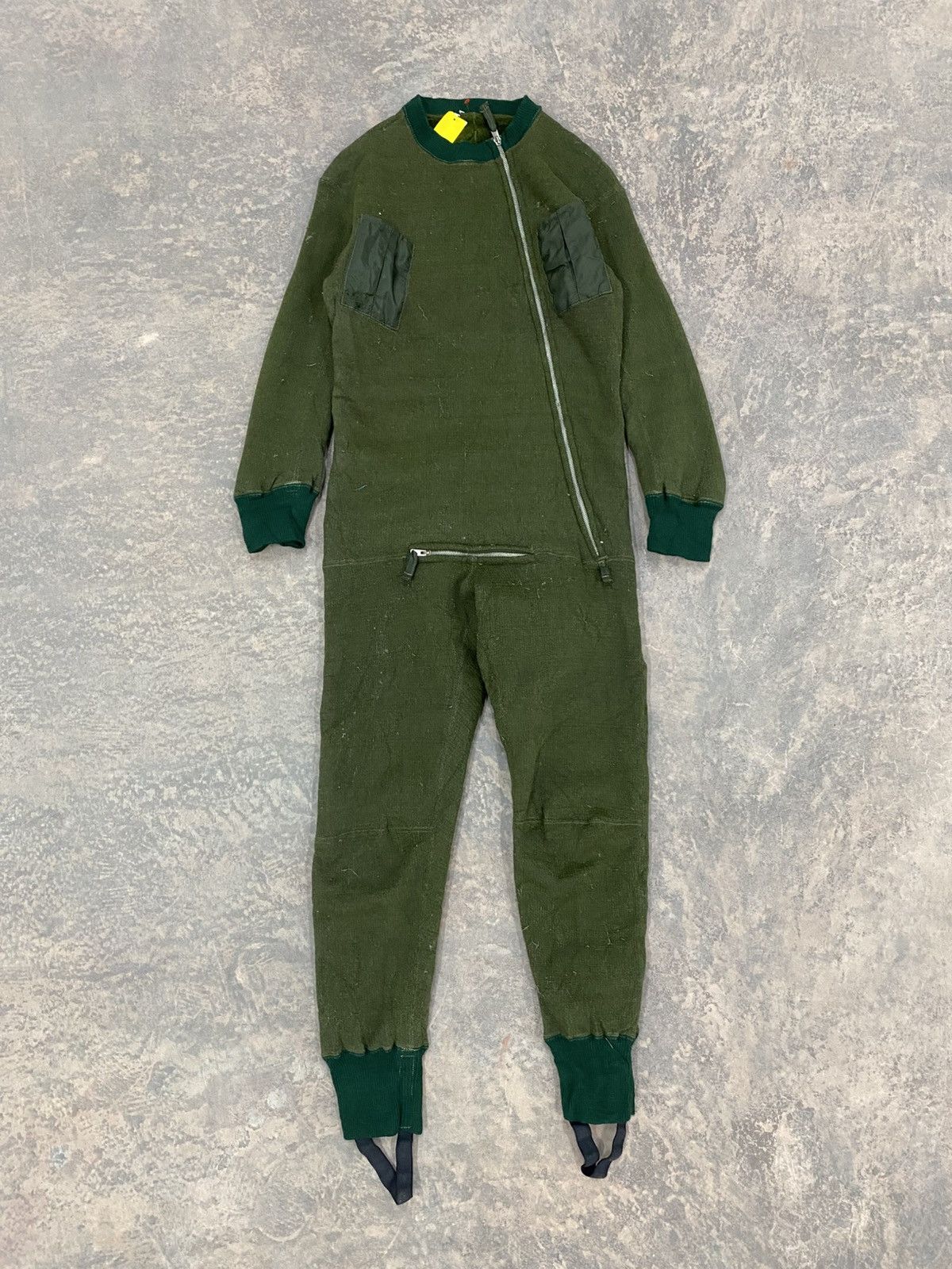 Vintage 1970s -Military Flight Coverall Jumpsuit Wool asymmetric Size US 32 / EU 48 - 2 Thumbnail