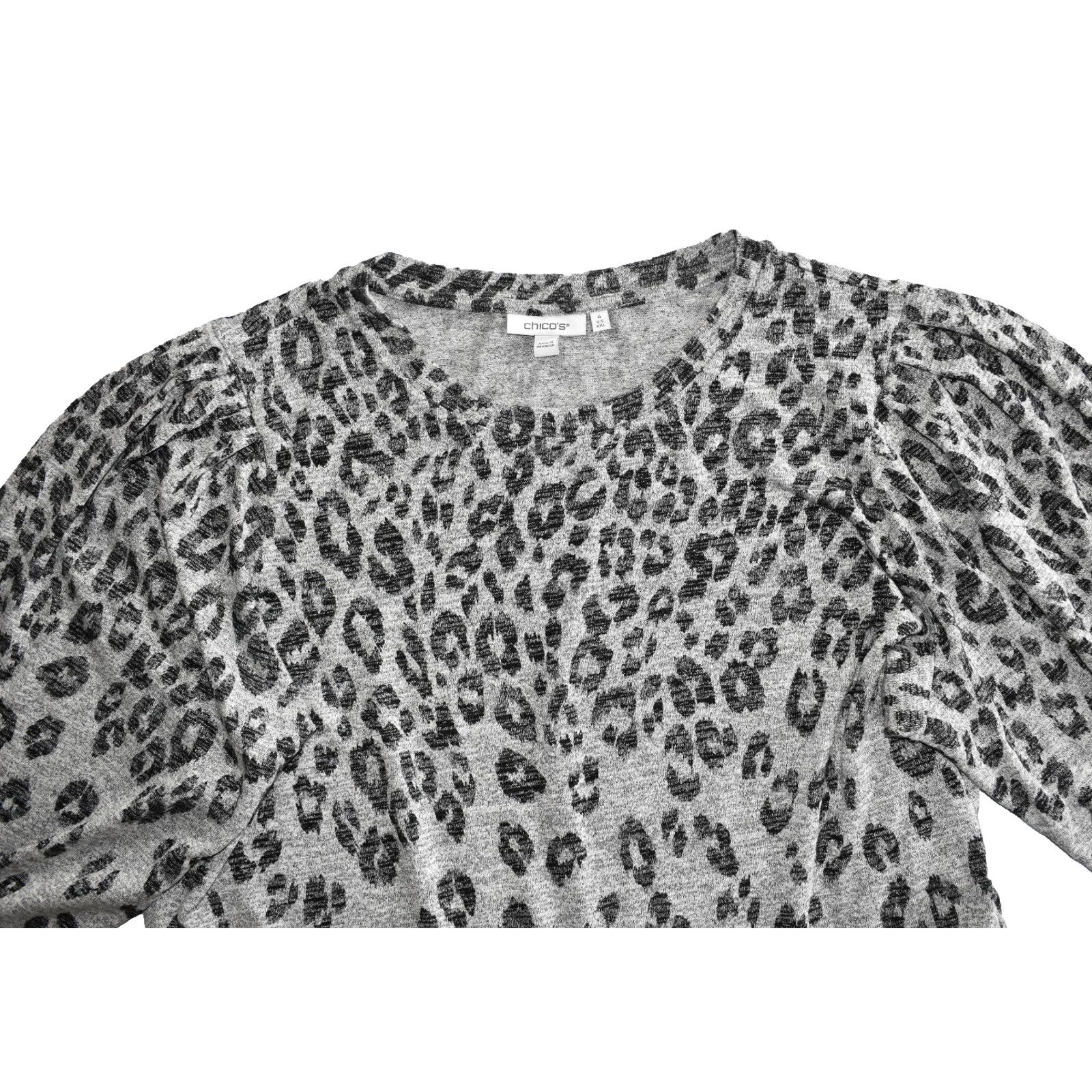 Chicos CHICOS Leopard Printed Soft Knit Scoop Neck Sweater Sz 4/XXL Size XXL / US 16-18 / IT 52-54 - 4 Thumbnail
