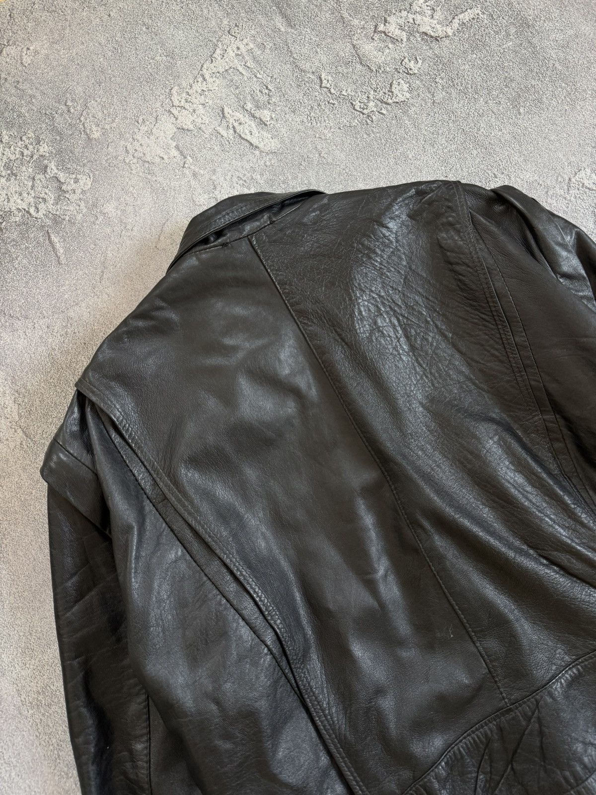 Vintage Leather L aviator bomber pilot jacket transformer vest coat Size US L / EU 52-54 / 3 - 18 Thumbnail