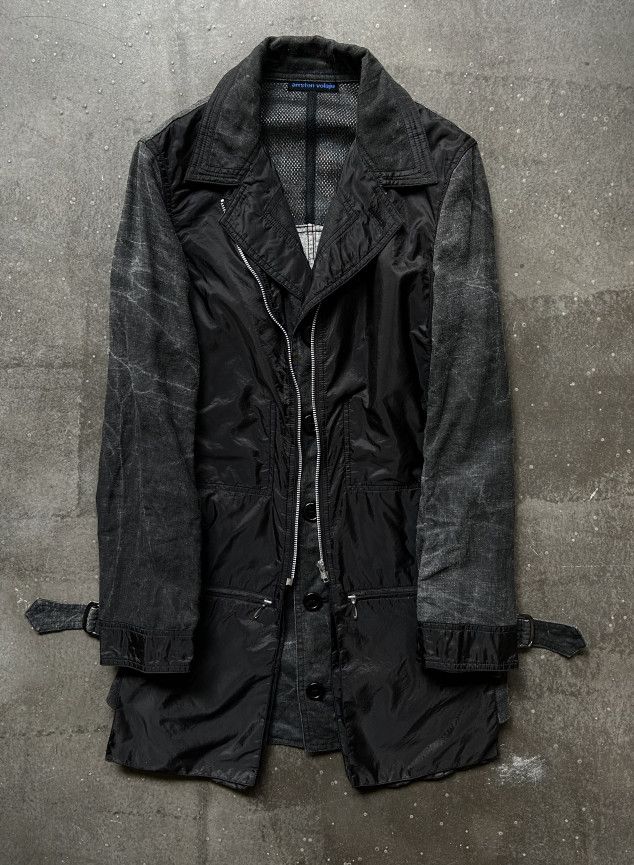 Kohshin Satoh Washed Denim Layered-Effect Jacket