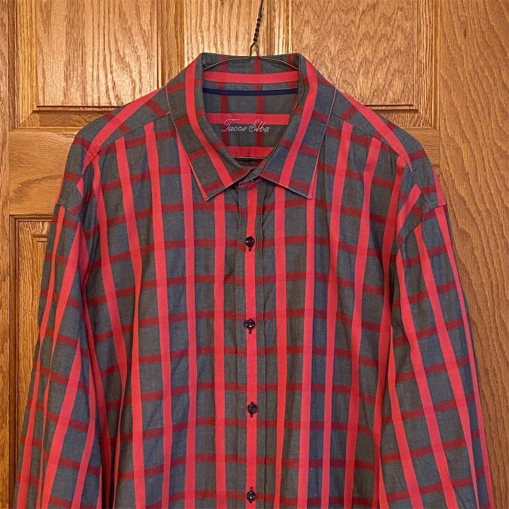 Tasso Elba Tasso Elba Men's Long Sleeve Red Gray Checkered Button-Up S Size US XXL / EU 58 / 5 - 2 Thumbnail