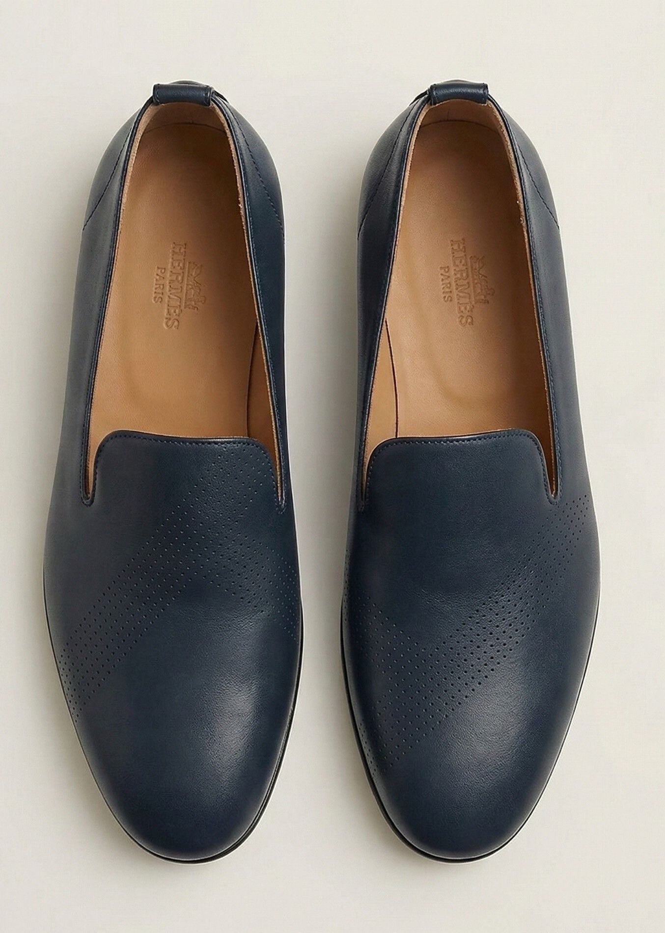 Hermes hermes loafers in deep navy blue leather Size US 11 / EU 44 - 1 Thumbnail