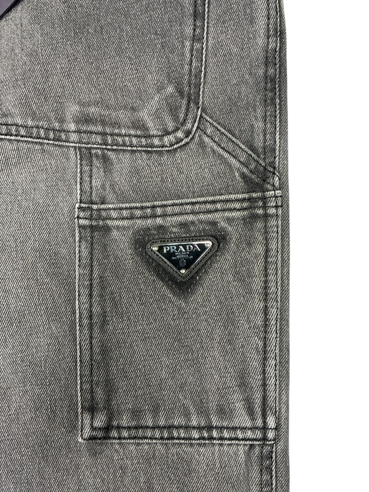 Prada Prada Washed Grey Denim Wide Jeans Size US 38 / EU 54 - 4 Thumbnail