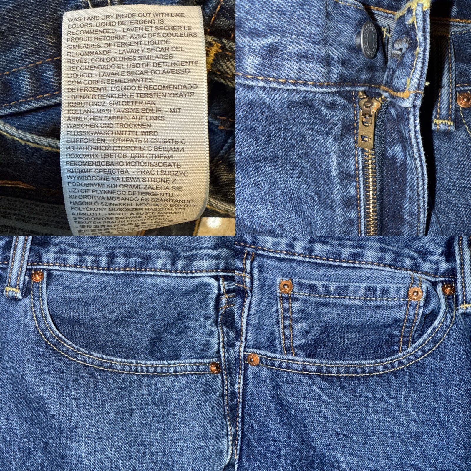 Levi's VINTAGE Levi's 505 Jeans Men 38X30 Blue Denim Cotton High Rise 5-Pocket Regular Style City USA Size US 38 / EU 54 - 8 Thumbnail