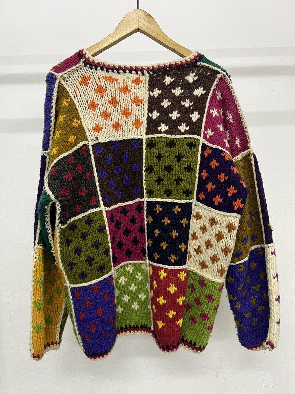 Vintage Vintage Hand Loomed 90's Patch Work Colourful Cardigan Size US M / EU 48-50 / 2 - 7 Thumbnail