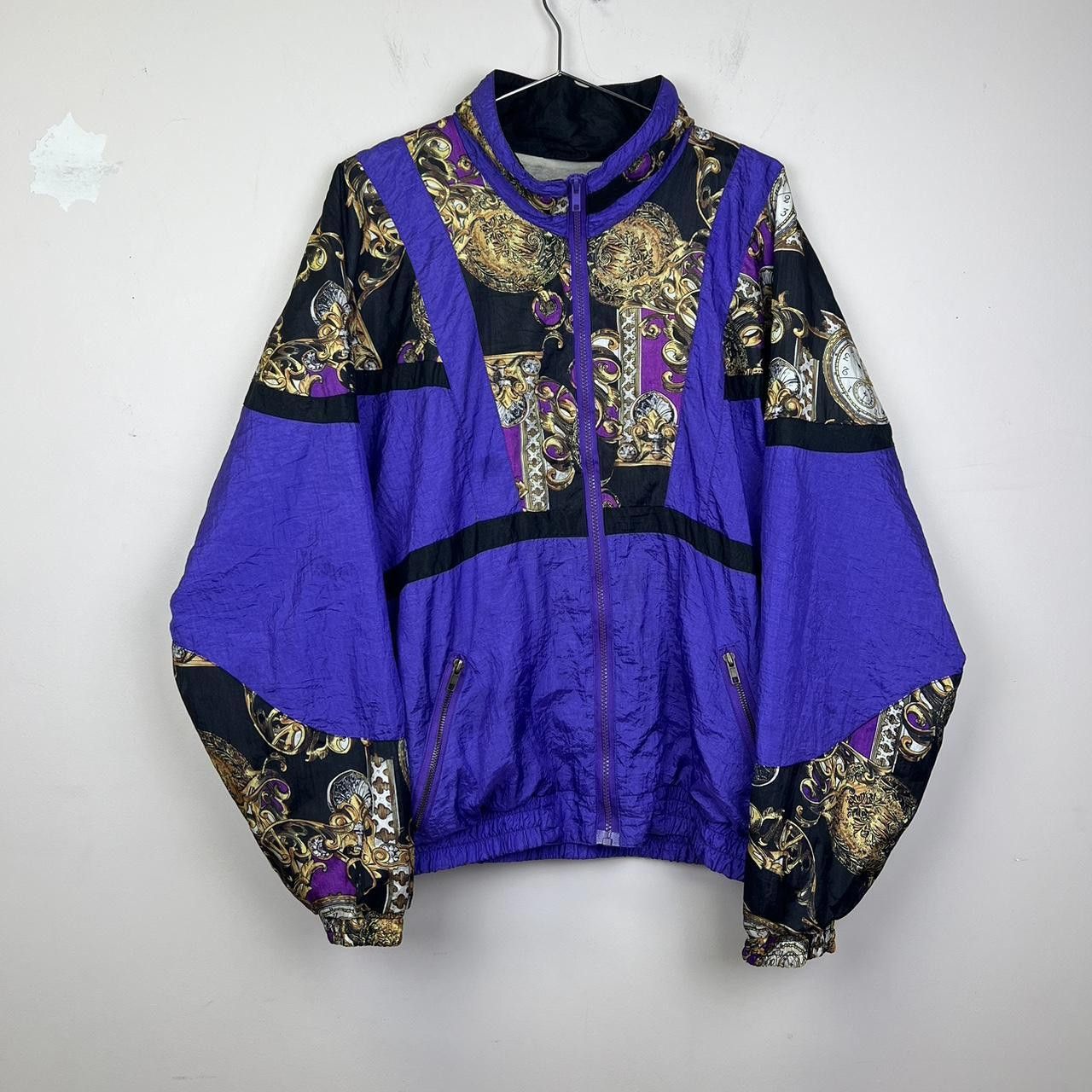 Designer KUMA Sport Vintage Purple Windbreaker Jacket 80s 90s style Size US L / EU 52-54 / 3 - 1 Thumbnail