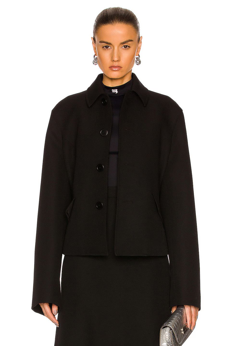 Balenciaga o1bcso1str1124 Deconstructed Jacket in Black Size L / US 10 / IT 46 - 1 Thumbnail