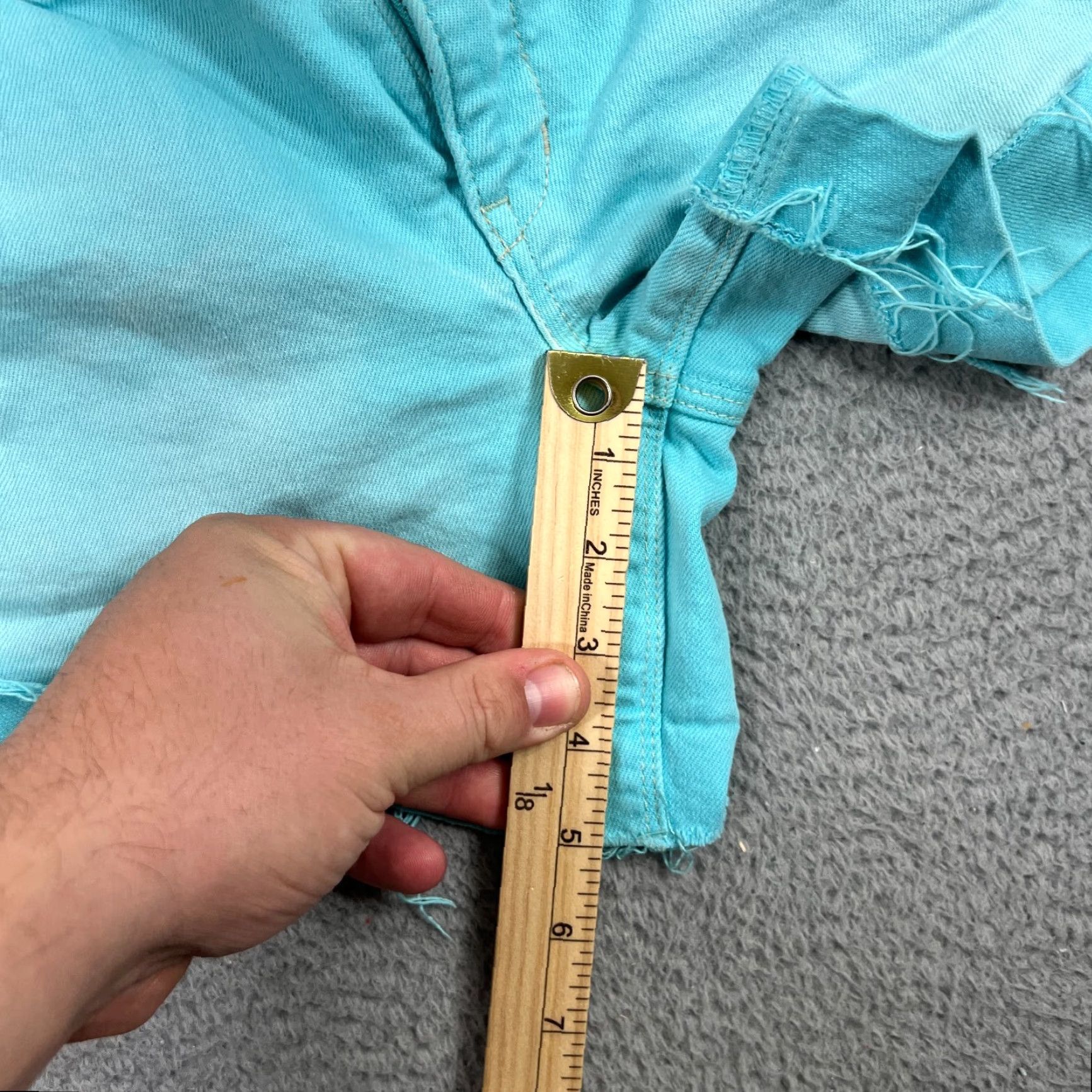 Madewell Madewell Jeans Shorts Women's 28 Denim Cut-Off Beach Festival Teal Blue Cuffed 90s Mens Women Girls Size 28" / US 6 / IT 42 - 3 Thumbnail