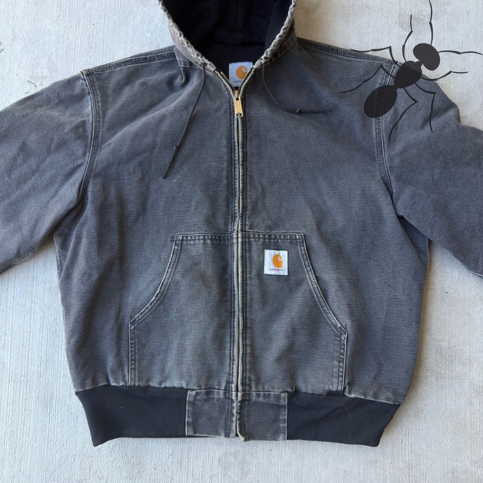Carhartt × Vintage Vintage Carhartt black hooded work wear jacket Size US L / EU 52-54 / 3 - 3 Thumbnail