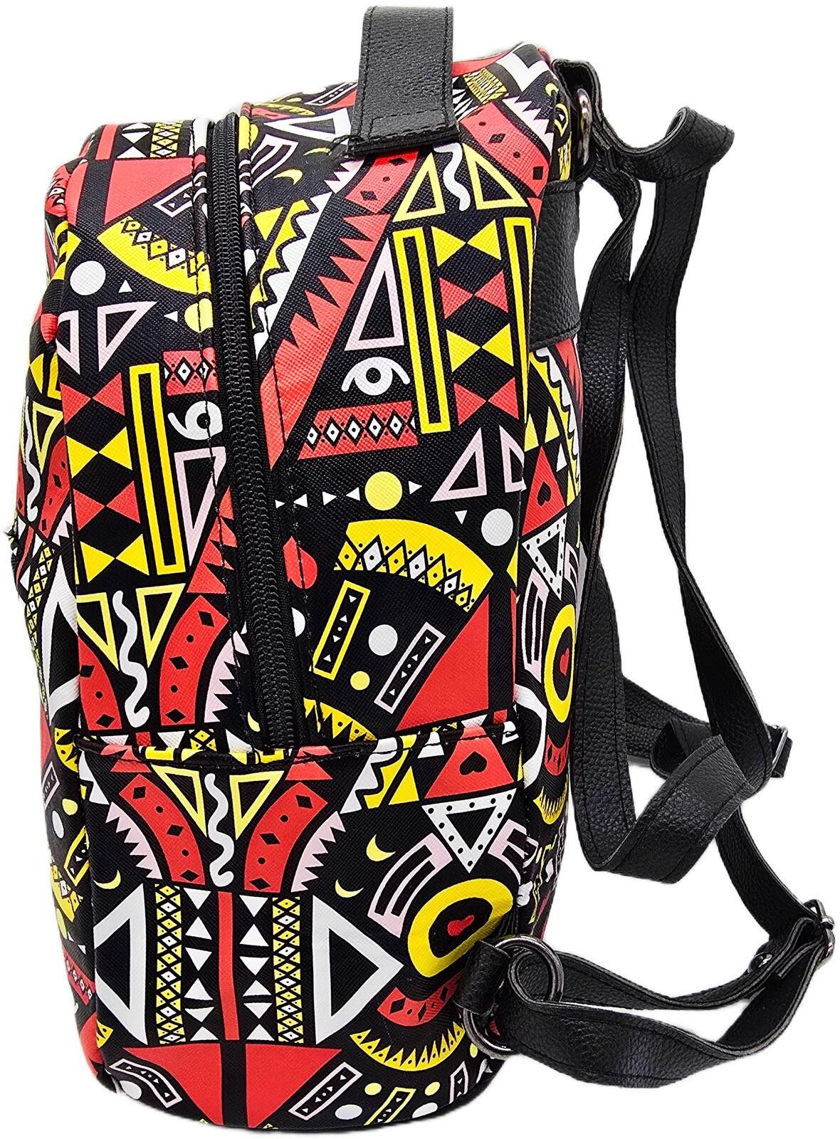The Unbranded Brand Geometric Patterned Backpack with Adjustable Straps Size ONE SIZE - 3 Thumbnail