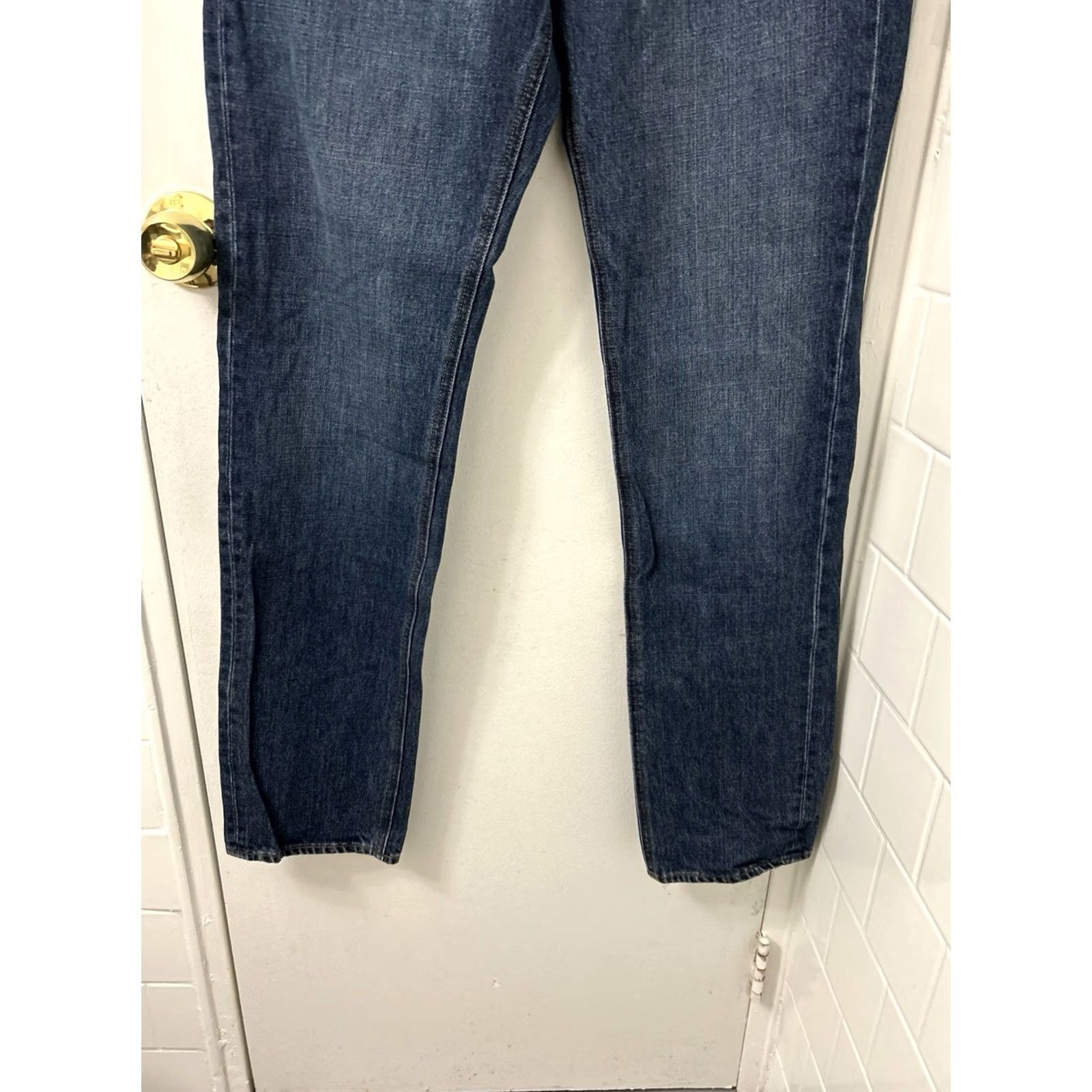Denime J Crew The Sutton Jeans Mens 32x34 Dark Wash Blue Straight Leg Denim Pants Size US 32 / EU 48 - 3 Thumbnail