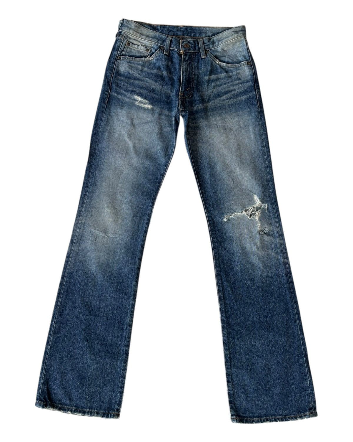 Hedi Slimane × Jean × Levi's Vintage Levis 517 Japan Flare Bootcut Distressed Denim Jean Size US 29 - 7 Thumbnail