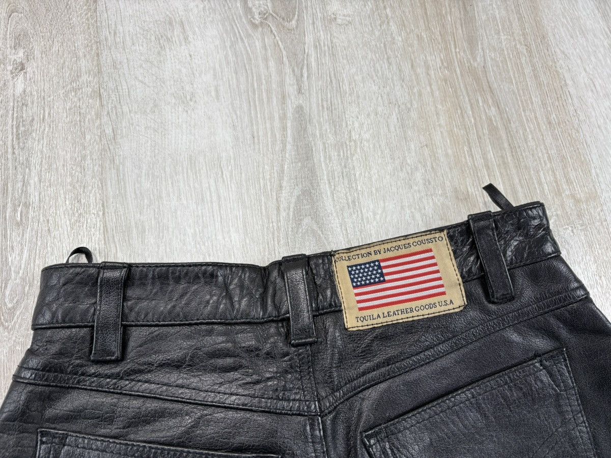 Genuine Leather × Leather × Vintage Womens biker motorcycle leather pants Jacques Cousto Size 31 Size 24" / US 00 / IT 34 - 12 Thumbnail