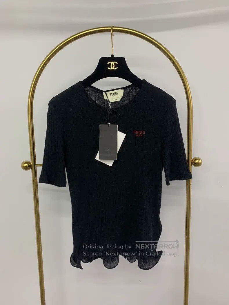 Fendi Fendi Black knit short sleeve Size S / US 4 / IT 40 - 1 Thumbnail
