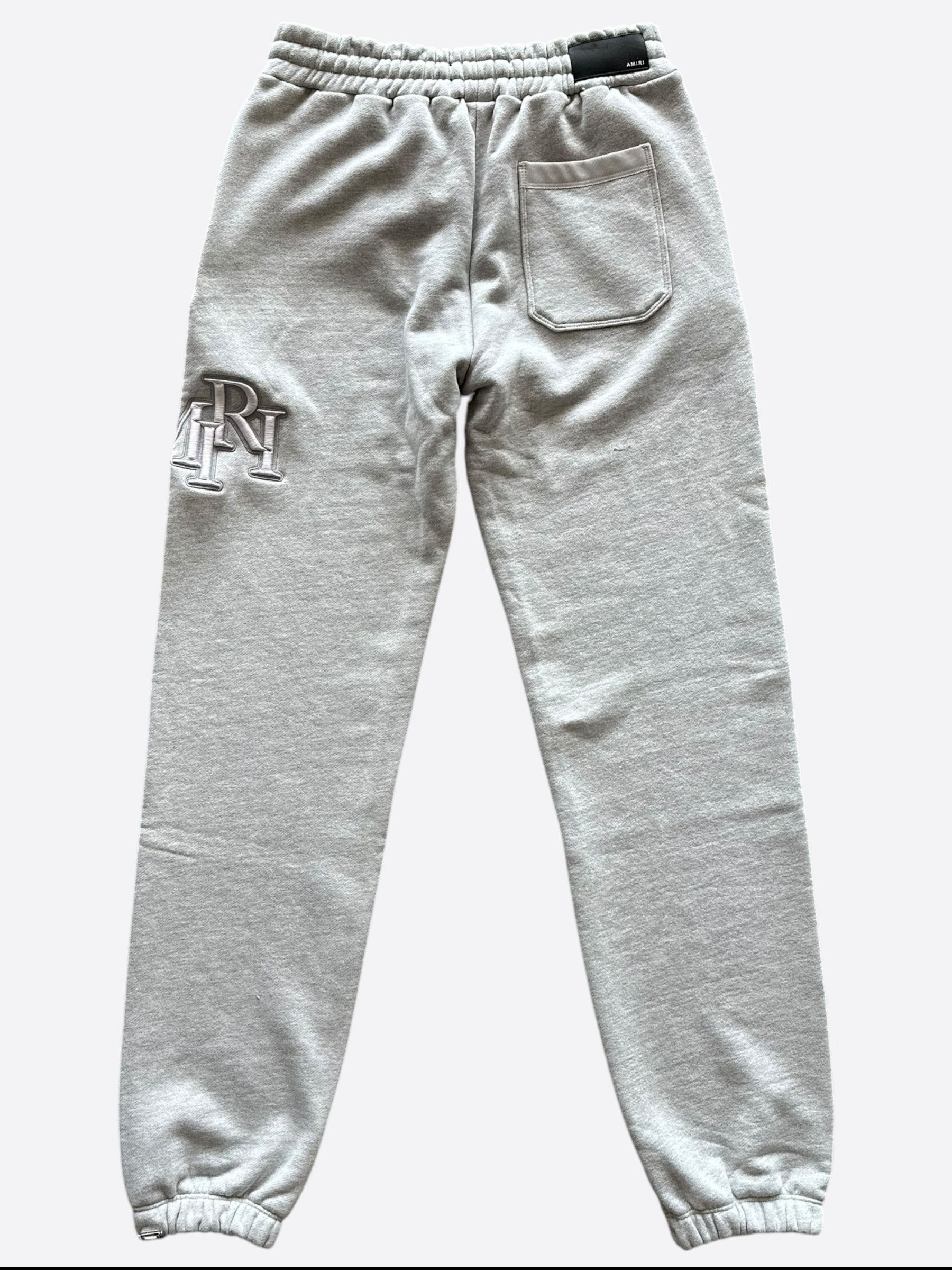 Amiri Amiri Grey Staggered Logo Sweatpants Size US 28 / EU 44 - 2 Thumbnail