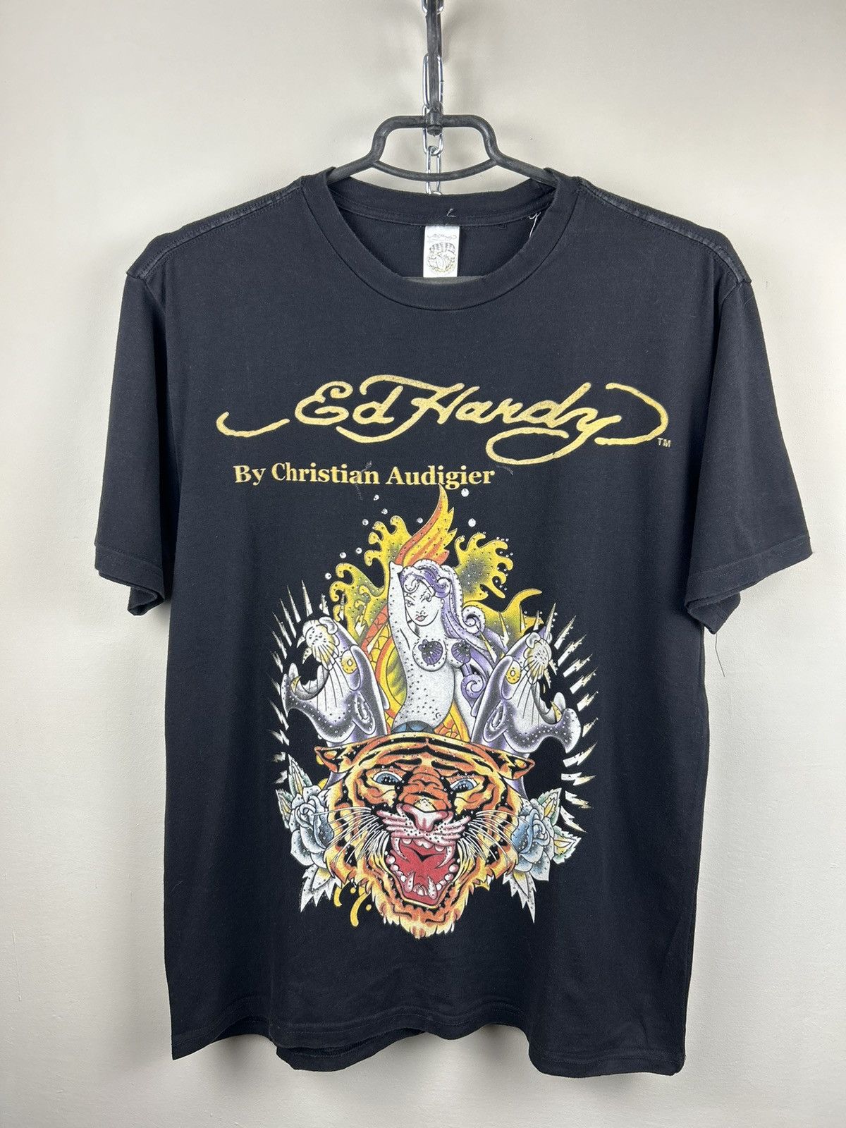 Ed Hardy Vintage Ed Hardy by Christian Audigier Tiger Logo Tee Size US L / EU 52-54 / 3 - 1 Thumbnail