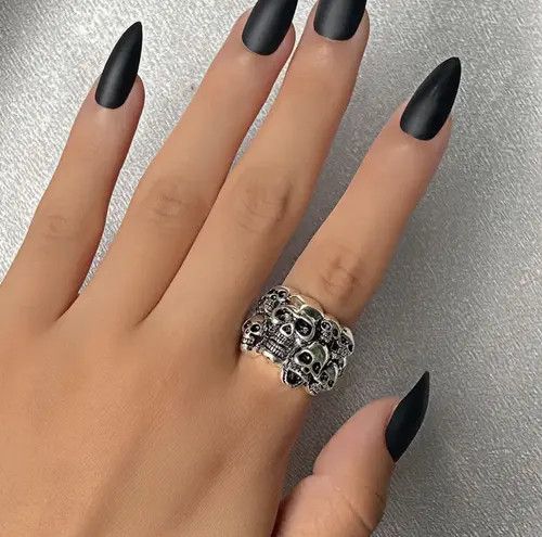 Other Mini Skulls Adjustable Punk Gothic Retro Unisex Ring Size ONE SIZE - 1 Thumbnail