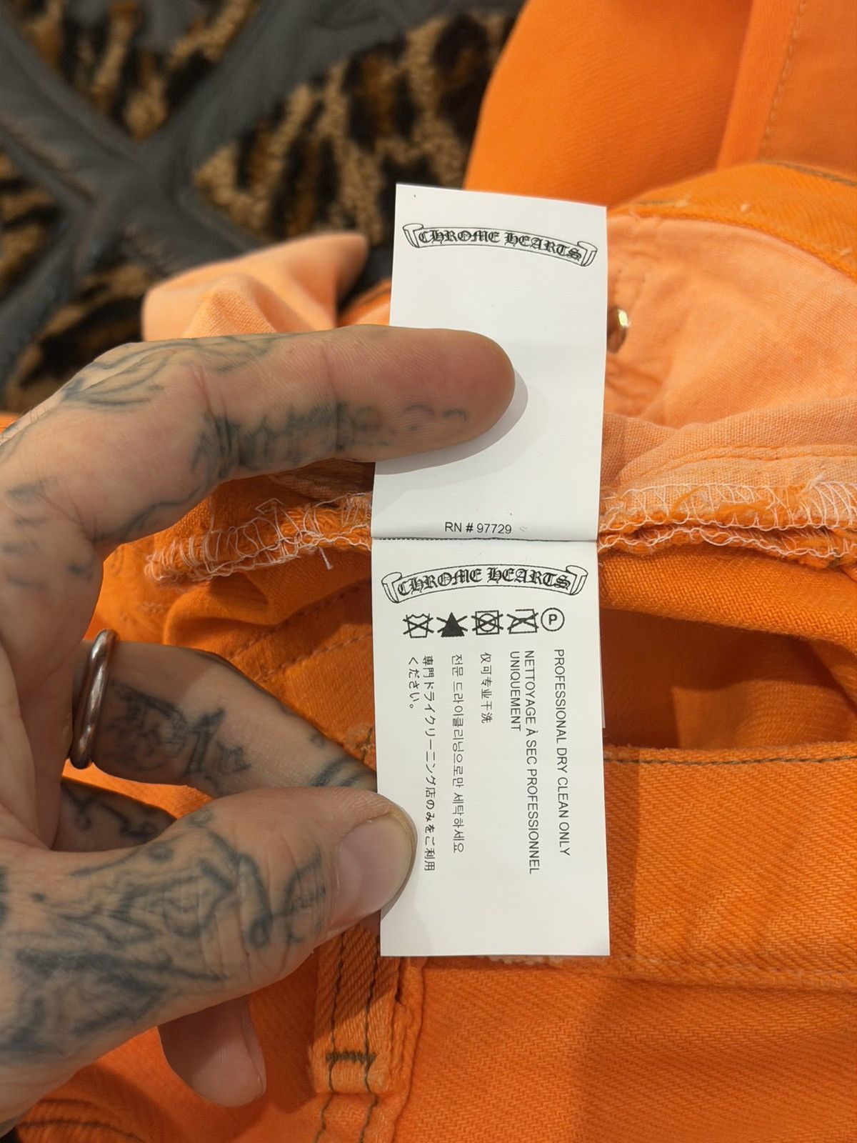 Chrome Hearts Chrome Hearts 2017 Virgil orange Levi Cross patch Jeans Size US 28 / EU 44 - 8 Thumbnail