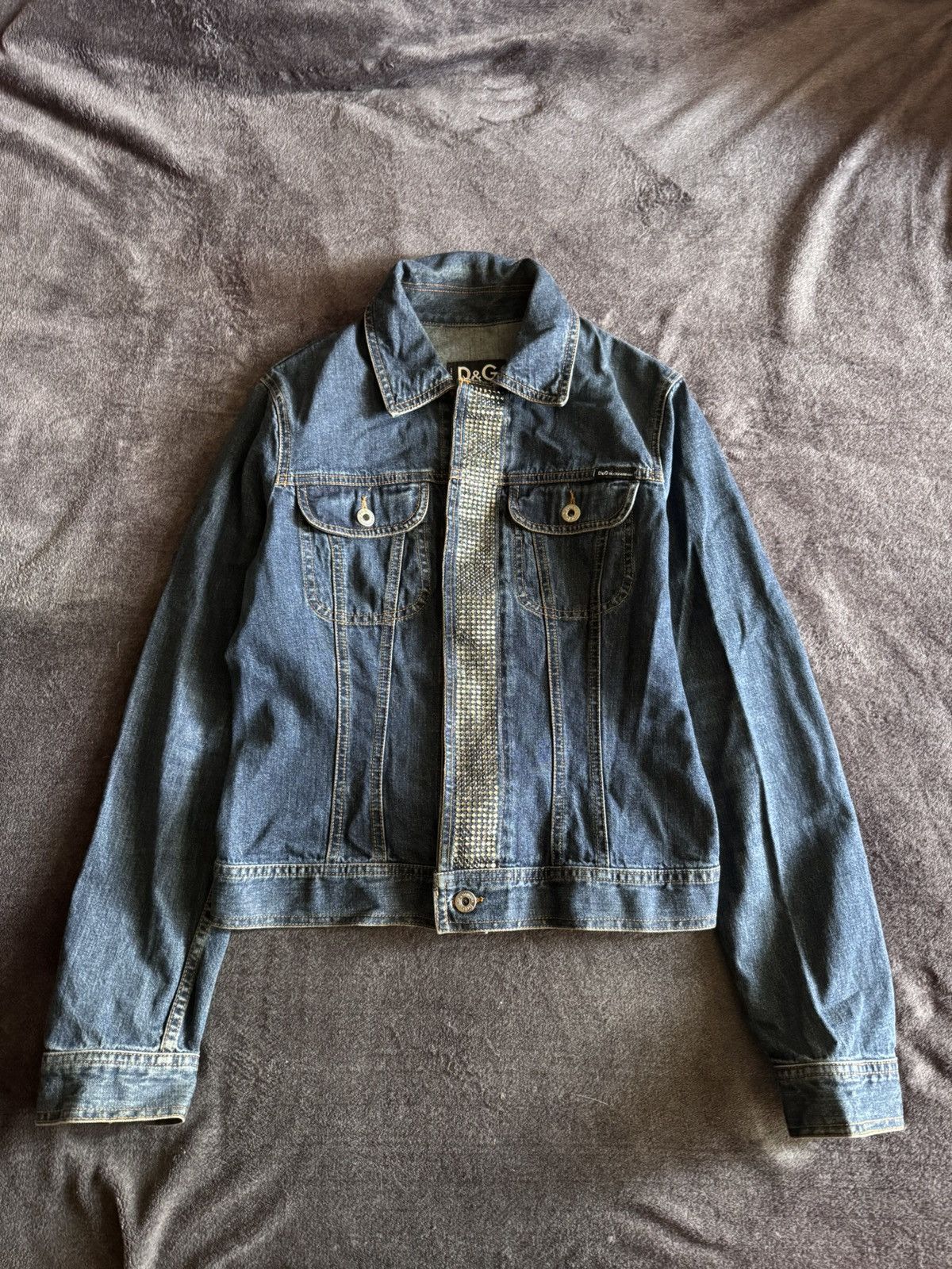 Dolce & Gabbana Dolce Gabbana woman's denim jacket with rhinestones Size M / US 6-8 / IT 42-44 - 1 Thumbnail