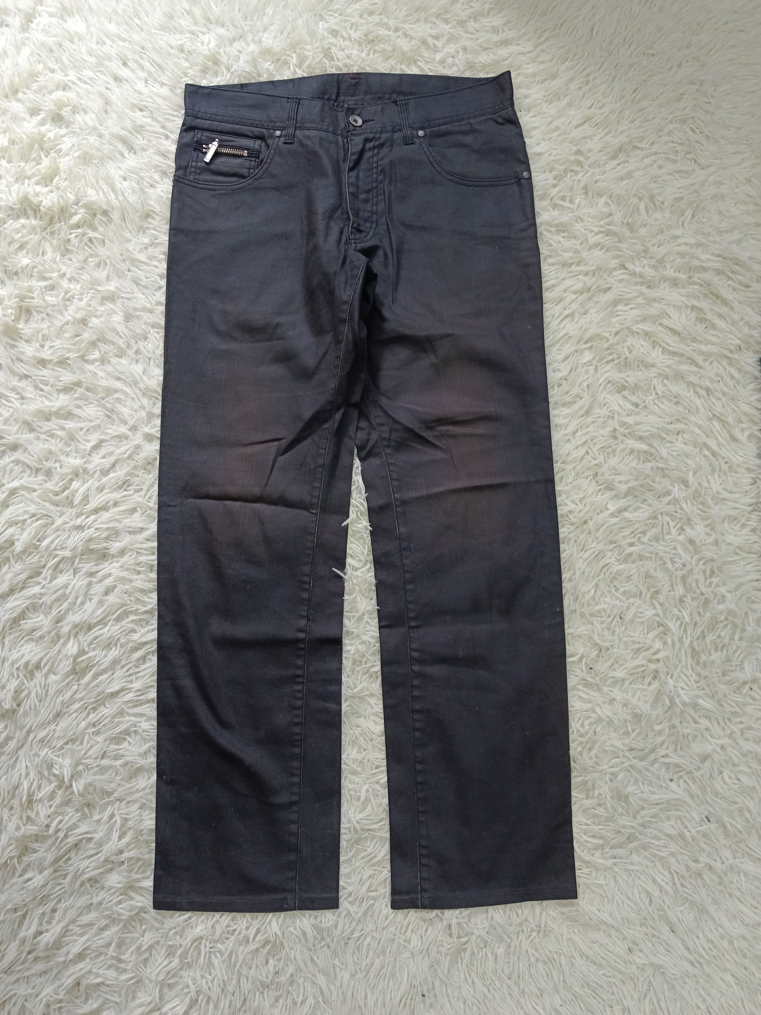Comme Ca Ism BLACK FADE WAXED COMME CA DENIM PANTS Size US 32 / EU 48 - 1 Thumbnail